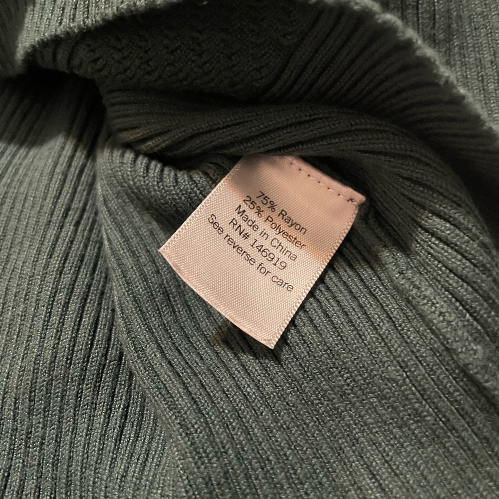 Nine West - Dark Green Ribbed Sweater - Picture 4 of 5